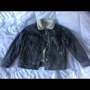 PacSun Gray Sherpa Jean Jacket